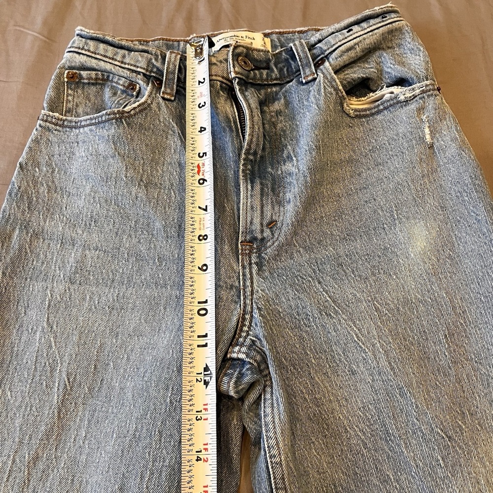 Abercrombie & Fitch 90s Straight Ultra High Rise Jeans Curve Love Raw Hem 27 4 - Picture 3 of 9
